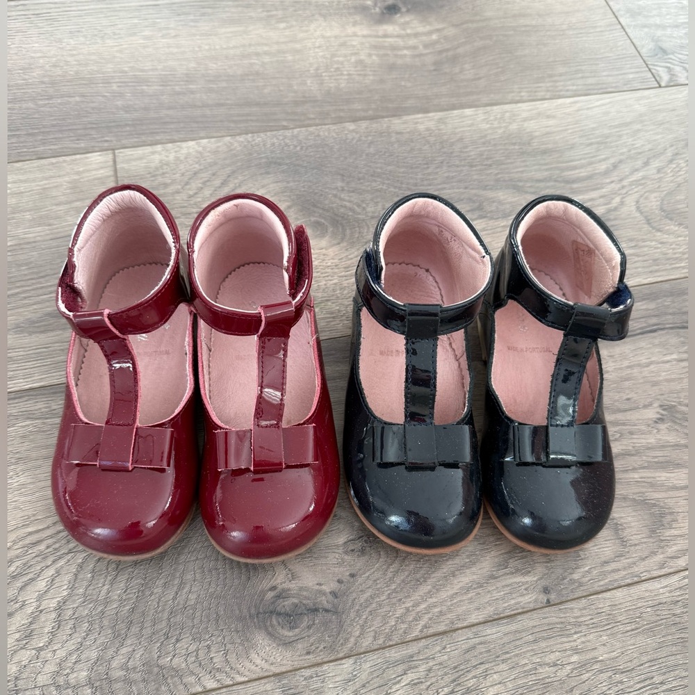 Jacadi Patent Leather Shoes size 24 US 7.5 TWO PAIRs